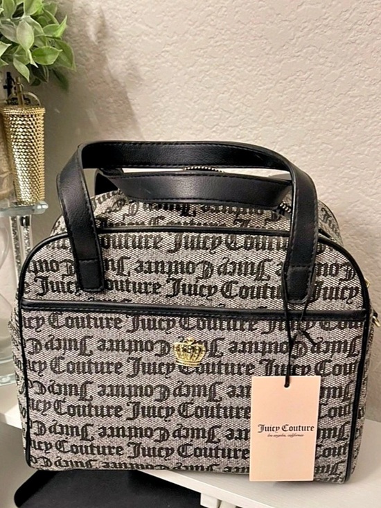 Juicy Couture Handbags - Juicy Couture Logo Print Tote Bag Black & White
